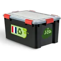 OEM Cajas de almacenamiento herméticas de 45 litros, color rojo, transparentes. Cierre hermético e impermeable. Cierres robustos a presión. Protección contra el polvo. Sin BPA. Modelo WSB-45