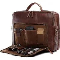 OEM Bolso para portátil de escritorio de gran tamaño, fabricado en cuero de alta calidad, ideal para uso profesional, de color y hecho a mano