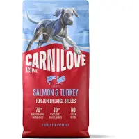Carnilove Comida seca para perros Active Salmon & Turkey, fórmula para cachorros, 12 kg