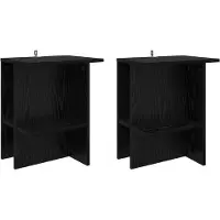Syfax Mesa de Café 2 pcs Roble Negro 40 x 30 x 49 cm