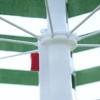 OEM Sombrilla de playa grande, desmontable, fabricada en poliéster con protección UV, de color verde y blanco a rayas, con un diámetro de 180 cm y unas dimensiones de 1,8 x 1,8 x 2 metros