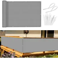 OEM Protector para balcón, gris, 90x300 cm, pantalla de poliéster