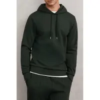 Reiss Ls Interlock Hoody Dark Sage Green Talla: S | Sudaderas con Capucha Outlet | Hombre | Verde