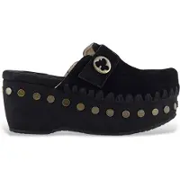 Mou para mujer. MU.SW611001A Zuecos de ante Clog plain negro (40), 3 a 5cm, Ninguno, Casual, outlet 2026.