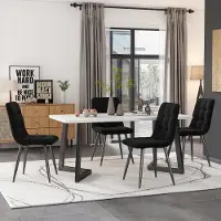 Fortuna Lai, mesa de comedor de 117x68 cm, (1 unidad), estructura de metal.Mesa de comedor rectangular con diseño moderno de mármol, con patas de metal, ideal para comedor o salón, en color y blanco