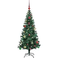 vidaXL Árbol de Navidad artificial con luces LED integradas, color verde, 150 cm