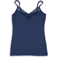 Engel - Women's Top with Lace - Ropa interior de seda size 34/36, azul