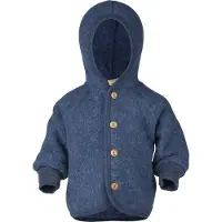 Engel - Children's Hooded Jacket with Wooden Buttons - Chaqueta de lana size 98/104, azul