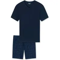 Schiesser Pijama corto azul / azul noche