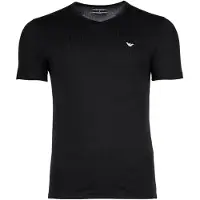 Emporio Armani para hombre. EM000392_AF14132 Set 2 camisetas de estar por casa de punto elástico con cuello de pico negro (L), Homewear, Alg