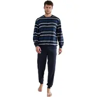 Götzburg Pijama largo azul / navy / blanco