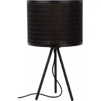Lucide Lámpara de mesa negra con pantalla de ratán, casquillo E27, estilo Tagalog, marca