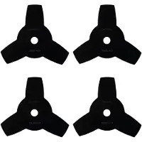 Eberth , 4 cuchillas para cortar vegetación densa (4 unidades), diámetro 255 mm, orificio de 25,4 mm, 3 dientes, acero inoxidable, repuesto para cuchillas de mulching de cortacéspedes y desbrozadoras