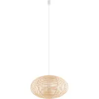 Euluna Lámpara colgante , estilo ratán, con casquillo E27 y estructura de madera, modelo 11154