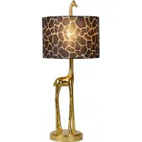 Lucide Lámpara de mesa con pantalla Extravaganza, color dorado-bronce, 1xE27x60W, tela, dimensiones: 60,5x25x25 cm, IP20,
