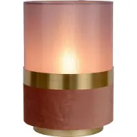 Lucide Lámpara de mesa con pantalla de lino rosa, bombilla E14, modelo Extravaganza de