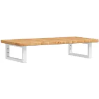 Syfax Estante de lavabo de pared de acero y madera maciza de roble