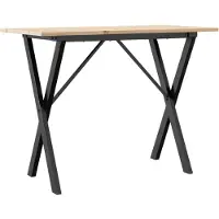 Syfax Mesa de comedor marco X madera maciza pino y acero 100x50x75cm