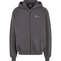 Karl kani Sudadera con cremallera 'Essential' color barro / blanco