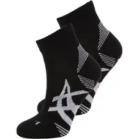 Asics - Cushioned Run Quarter Sock - Calcetines de running size 43-46, negro