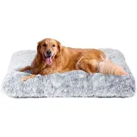 OEM Cama grande para perros, tamaño XL, lavable, color gris, 105x70 cm, con forro de felpa