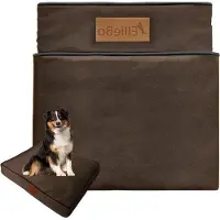 OEM Cama impermeable para perros, 100x66 cm, color marrón, repuesto con extra comodidad