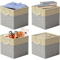 OEM Caja de almacenamiento antipolvo, 30x30 cm, de 4 piezas, sin arrugas, color beige/gris