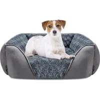Markenlos Cama suave para perros pequeños, hecha de felpa de color rosa, antideslizante, lavable, de 63x53 cm