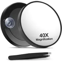 OEM Espejos de aumento pequeños de 3,5 pulgadas, con ventosas y pinzas, ideales para maquillaje y depilación