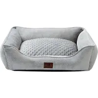 Markenlos Cama suave para perros, color gris, 55x45x16 cm, lavable