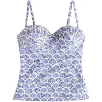 Next Top de tankini crema / azul / azul oscuro