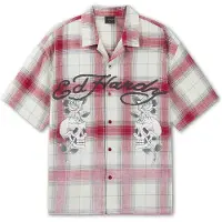 Ed Hardy Camisa rojo / negro / blanco