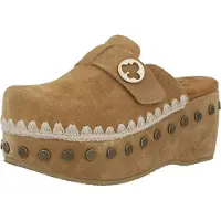 Mou para mujer. MU.SW611001A Zuecos de piel marrón (38), 5 a 8cm, Ante, Ninguno, Casual, outlet 2026.