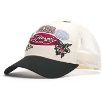 Ed Hardy Gorra 'Est 1971 Varsity' verde / granadina / negro / blanco