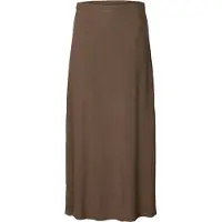 Selected Mezcla De Viscosa Falda Maxi Mujeres Marrón 38