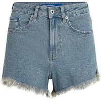 Karl Lagerfeld Frayed Denim Short Tinted Washed Mid Blue Talla: W28 | Pantalones Cortos Outlet | Mujer | Azul