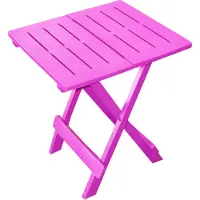 Spetebo Mesa plegable de plástico, 45 x 43 cm, color rosa, ideal para jardín, camping o balcón