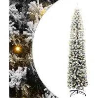vidaXL Árbol de Navidad artificial con 300 luces LED, base incluida, color verde, 240 cm