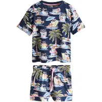 Next Pijama de pantalón corto navy / azul claro / oliva / altrosa