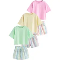 Next Pijama azul claro / amarillo claro / menta / rosa
