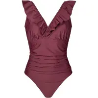 Crãs Traje de baño ' Agnecras ' rojo vino