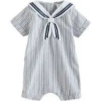 Next Pijama entero/body marino / blanco