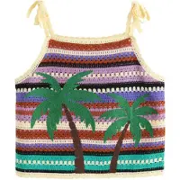 Next Top de punto verde / lila / lavanda / blanco lana