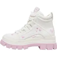 Buffalo Botines con cordones 'Aspha' rosa claro / blanco