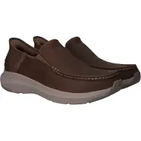 SKECHERS para hombre. 204866 Zapatillas de piel Slip-Ins Relaxed Fit: Parson - Oswin marrón (40), Plano, Ninguno, Casual, outlet 20