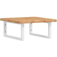 Syfax Estante de lavabo de pared de acero y madera maciza de roble