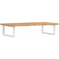 Syfax Estante de lavabo de pared de acero y madera maciza de roble