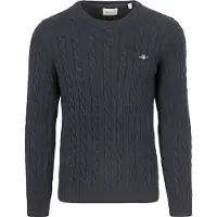 Gant para hombre. 8050601 Jersey de cuello redondo y punto de ochos marino (XXL), Casual, Algodón, Manga larga, outlet 2026.