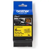 Brother TZe-FX611 Flexi ID Cinta negro sobre amarillo 6mm (original)