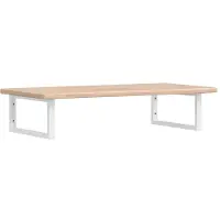 Syfax Estante de lavabo de pared de acero y madera maciza de roble